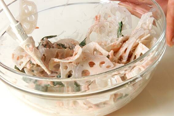 レンコンの明太マヨの作り方の手順5