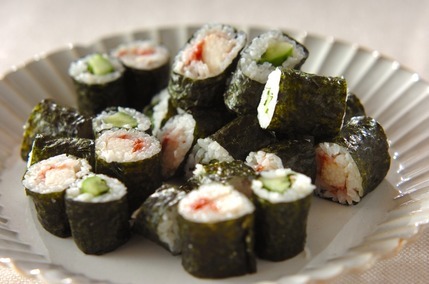 長芋と漬け物の細巻き