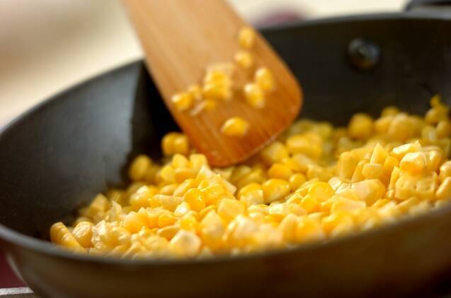 トウモロコシと大葉のご飯の作り方の手順4