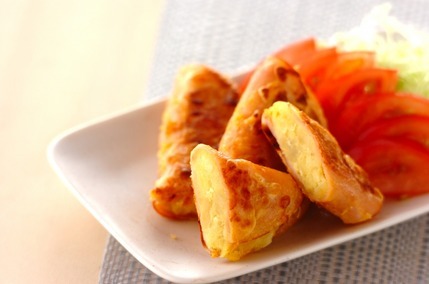 サツマイモマッシュ入りハムピカタ