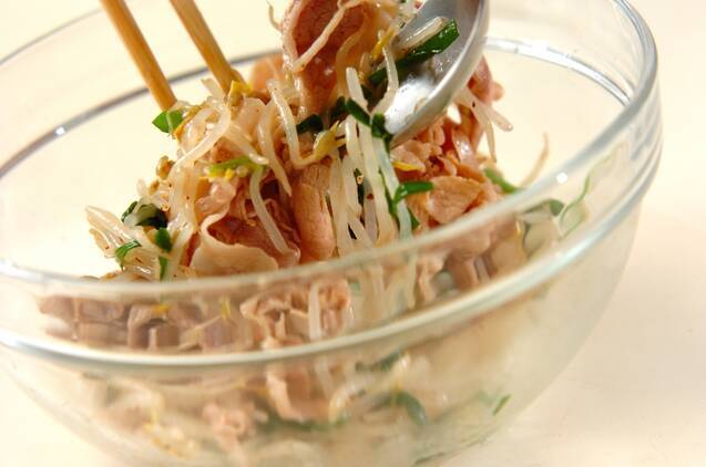 モヤシと豚しゃぶの中華和えの作り方の手順5