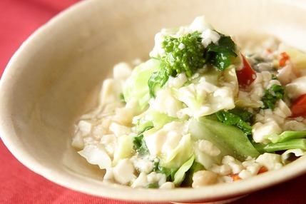 残り野菜の豆腐あんかけ