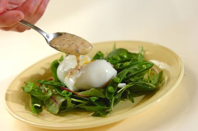 スナップエンドウと半熟卵のサラダの作り方の手順3