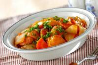 ソーセージと野菜のバーベキューソース煮