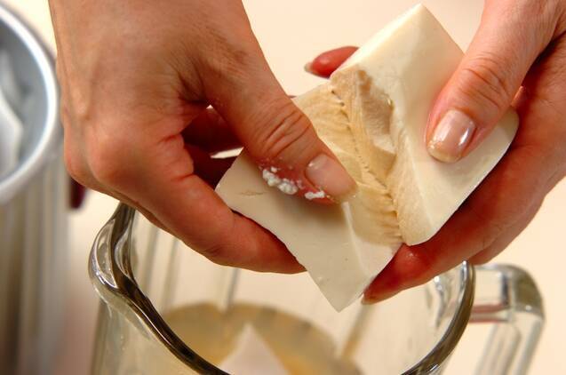 豆腐のすり流しみそ汁の作り方の手順1