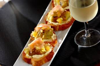 焼きナスブルスケッタ