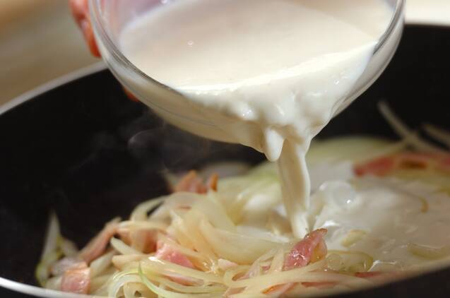 酒粕のカルボナーラ風の作り方の手順5