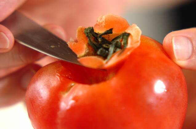 トマトとシラスのポン酢和えの作り方の手順1