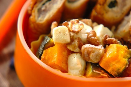 カボチャとクリームチーズのナッツサラダ