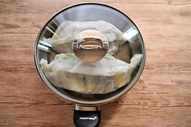 秋鮭と野菜の包み蒸し　柑橘添えの作り方の手順9