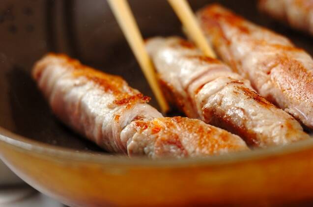 野菜の豚肉巻きの作り方の手順4