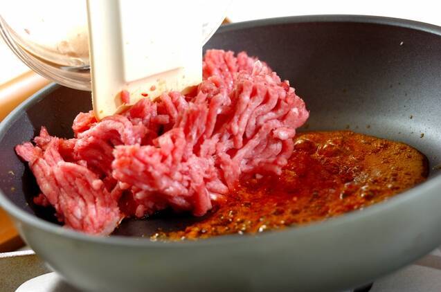 揚げナスの冷やし肉みそうどんの作り方の手順4