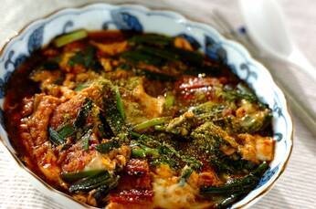 ウナギとニラの卵とじ