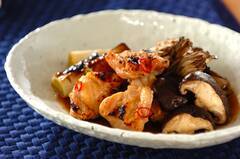 キノコと鶏肉の焼きびたし