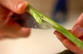 グリーンアスパラの豚肉巻き串の下準備1