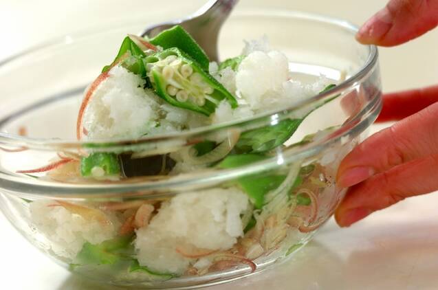 オクラのおろし和えの作り方の手順3