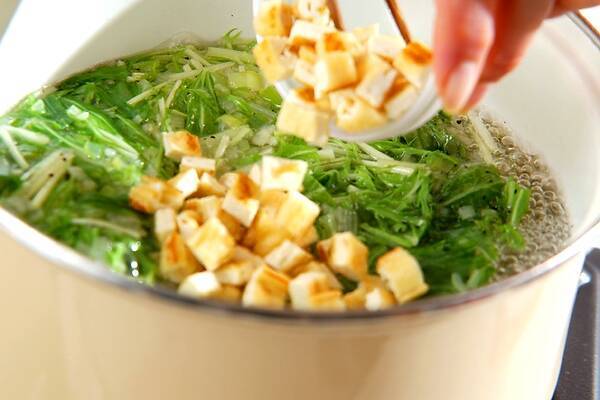 水菜の中華スープの作り方の手順5