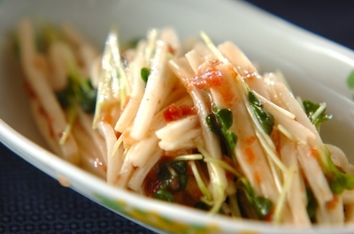 長芋と貝われ菜の梅サラダ 副菜 のレシピ 作り方 E レシピ 料理のプロが作る簡単レシピ