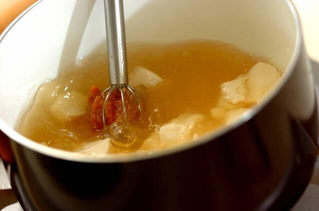 ほろほろ豆腐のおみそ汁の作り方の手順2