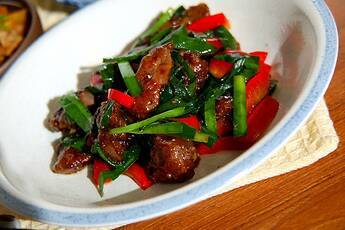 ピリ辛レバニラ炒め