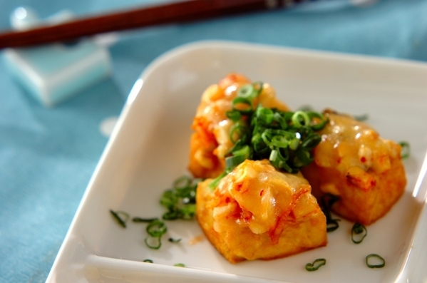 厚揚げのキムチーズ焼き