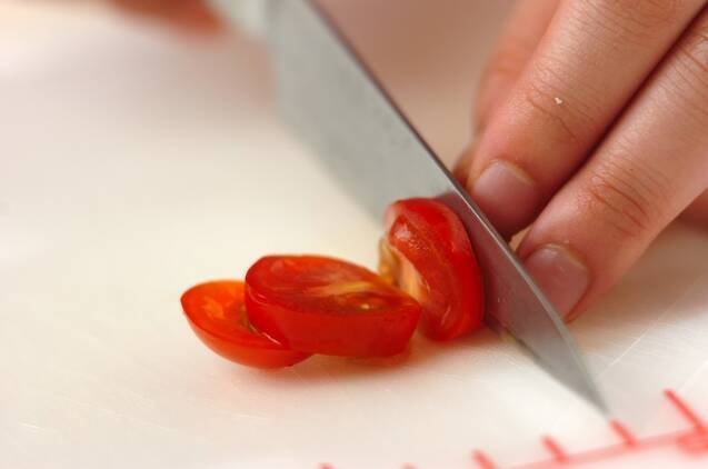 プチトマトのブルスケッタの作り方の手順1
