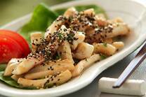 イカのニンニクマヨ炒め