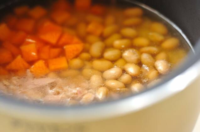 ツナと大豆の炊き込みご飯の作り方の手順2