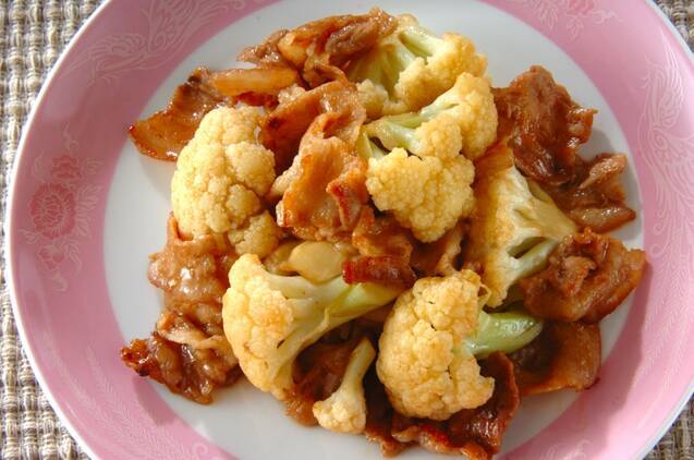 豚肉とカリフラワーのオイスター炒め