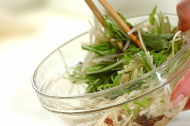 簡単！菊芋と水菜のユズ風味ラぺサラダ by金丸 利恵さんの作り方の手順3