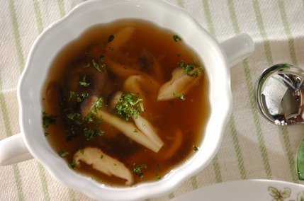 キノコとチーズのスープ