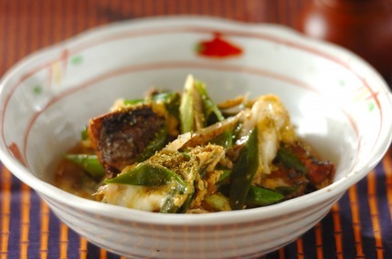 缶詰でおばんざい！サンマ蒲焼きの柳川風