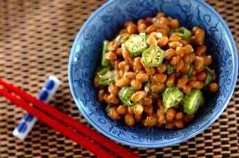 納豆とオクラの塩麹和え