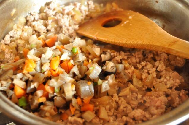 お煮しめで作るキーマカレーの作り方の手順3