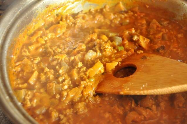 お煮しめで作るキーマカレーの作り方の手順4