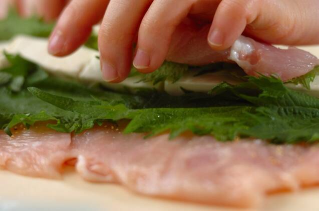 大葉クリチロールチキンの作り方の手順4