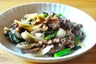 牛肉と春菊の炒め煮