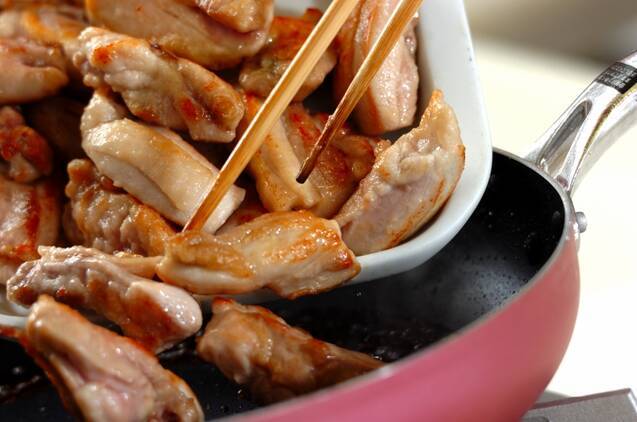 鶏の照り焼き手巻きご飯の作り方の手順3