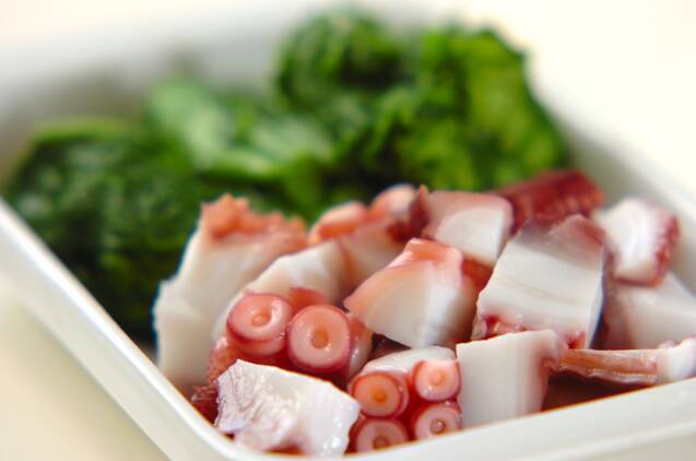 菜の花とタコの炊き込みご飯の作り方の手順2