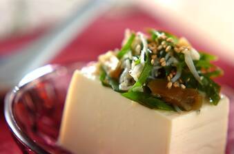 青ネギとジャコの冷ややっこ