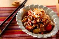 いろいろキノコと煮豆の炒め物