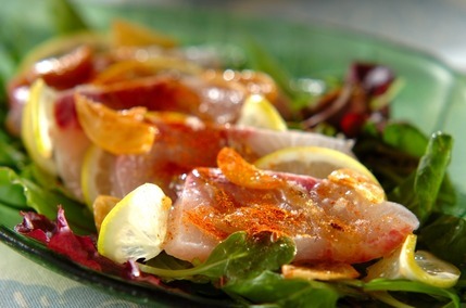 かんぱちのカルパッチョガーリック風味