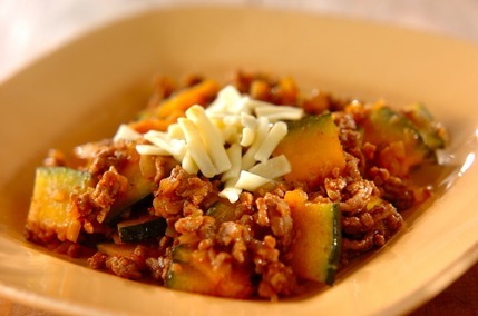 カボチャとひき肉のタコライス風