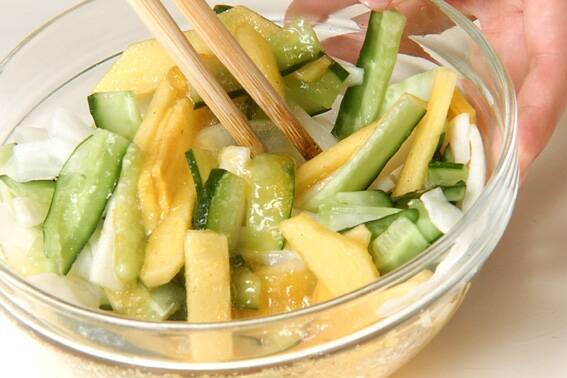 大根とキュウリの柿酢の作り方の手順5