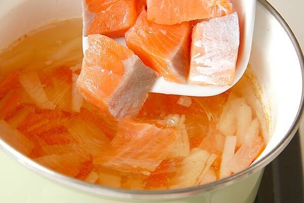 塩鮭の粕汁の作り方の手順6