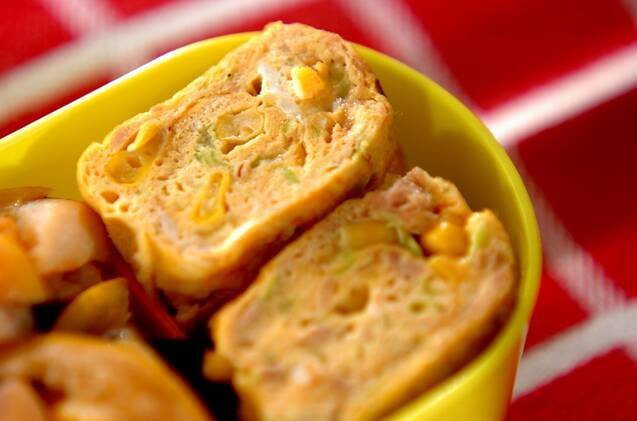 ツナとコーンの卵焼き