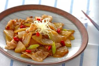 冬瓜と豚肉のショウガ炒め