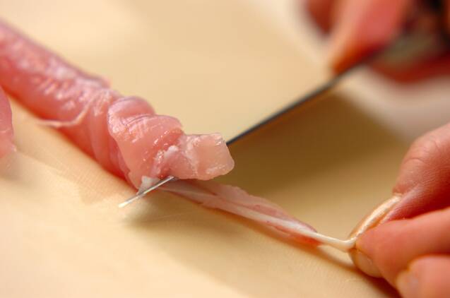 ささ身ののり巻きの作り方の手順2