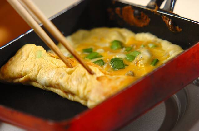 ジャコとニラの卵焼きの作り方の手順3