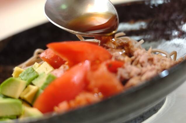 お月見そばサラダの作り方の手順4